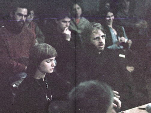 anna kutera and joseph kosuth at the contextual art symposium, ceac, toronto, 1976