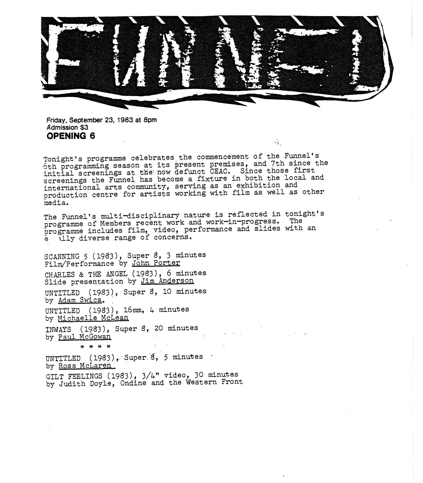 program sept. 1983